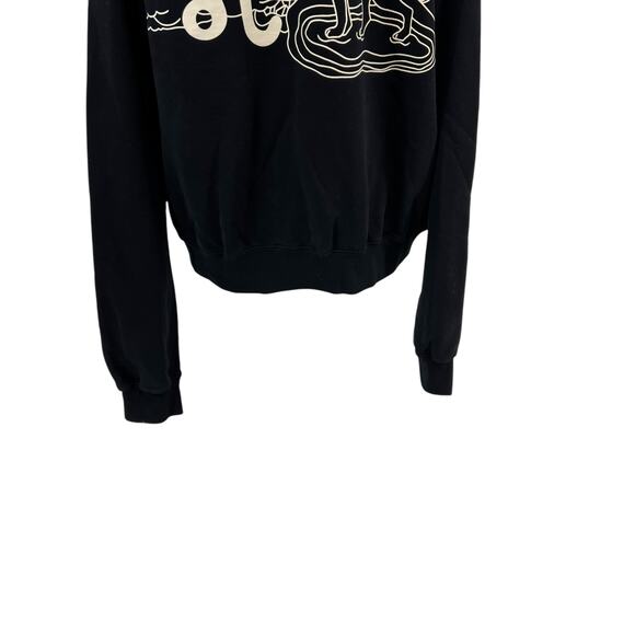 Good American Boyfriend Pullover Sweatshirt Leo Zodiac Sign Black Size 3 Large - Picture 11 of 13